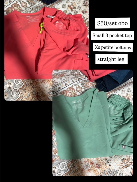 Figs Other - Figs Coral and Sage Scrub Sets